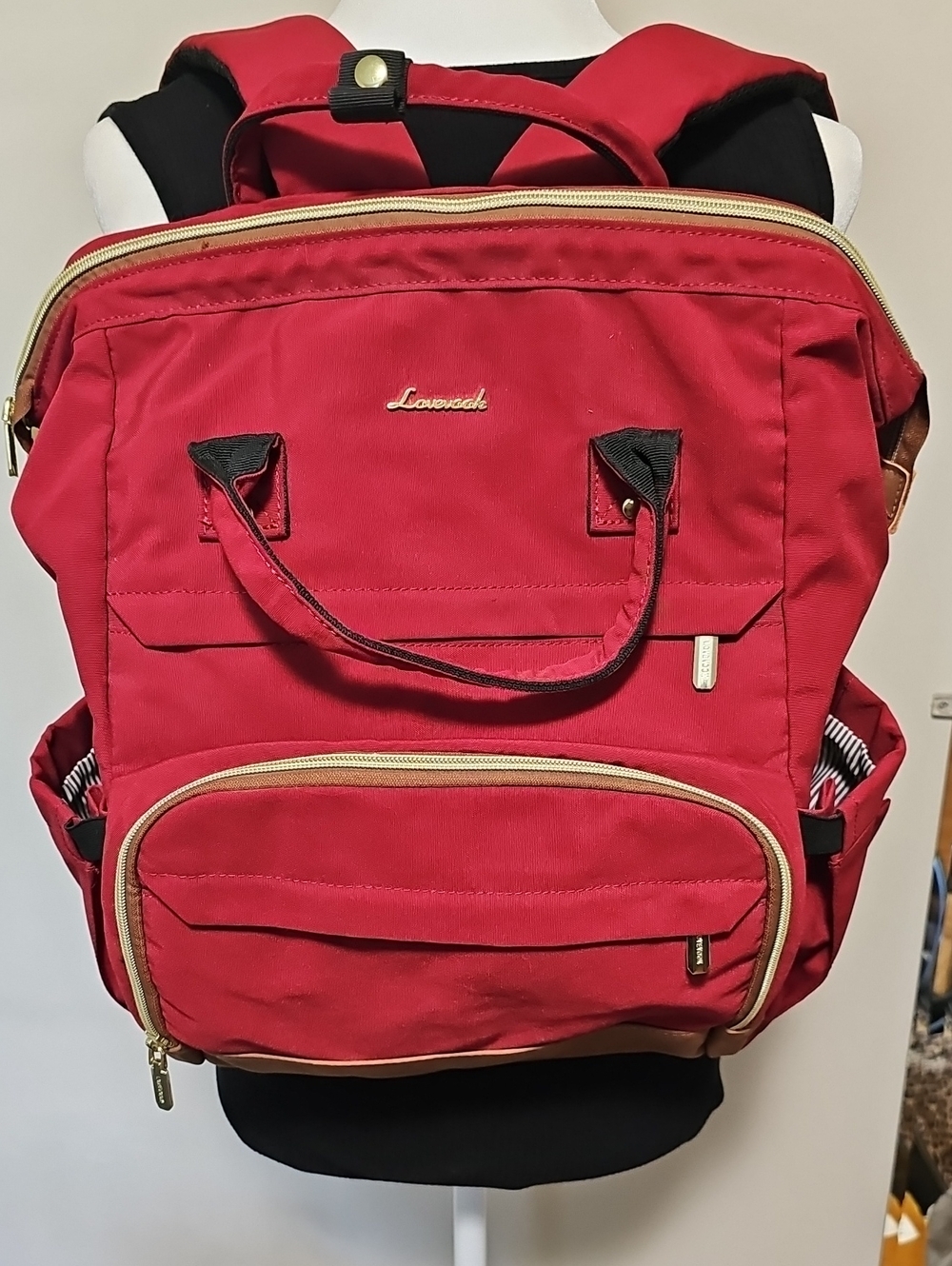 Louvask Wine Red Backpack Tote - Versatile Carry